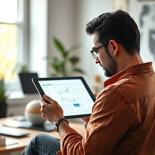A designer creating a wireframe of a mobile app on a tablet, representing the User Experience (UX) Design course.