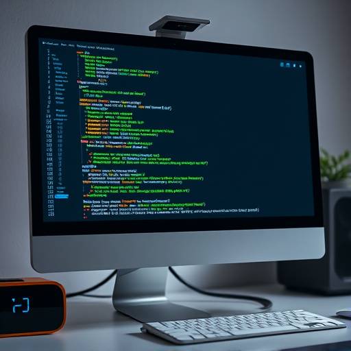 Python code snippets displayed on a monitor, representing the Python for Data Science course.